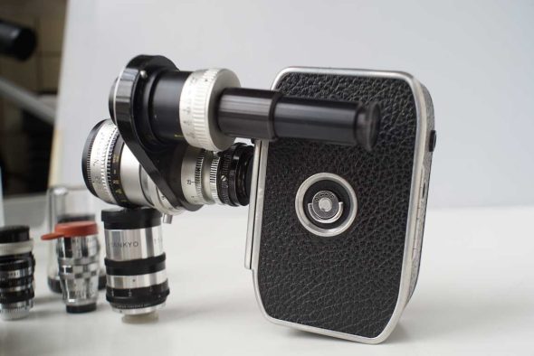 D mount 8mm 6 lens lot with Paillard Bolex C8 camera