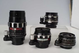 Lot of 4 Schneider lenses for Exakta, 28, 35, 50 and 135mm
