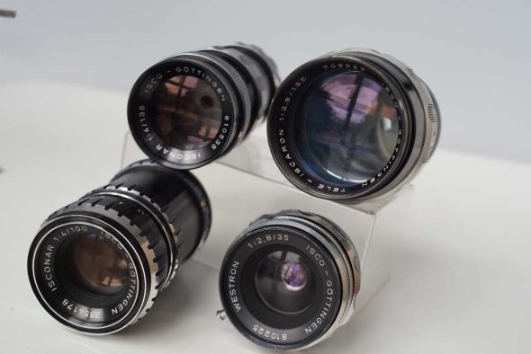 Lot of 4 Isco Gottingen lenses for Exakta mount