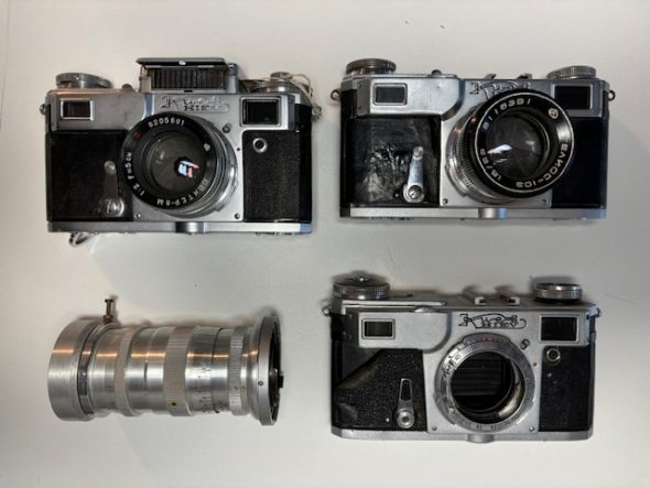 Lot of 3x KIEV rangefinder cameras, USSR Contax copies