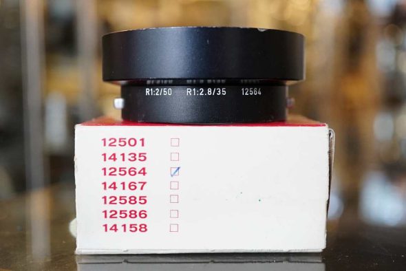 Leica 12564 metal lenshood for R 2/50mm (V1) and R 2.8/35mm, boxed