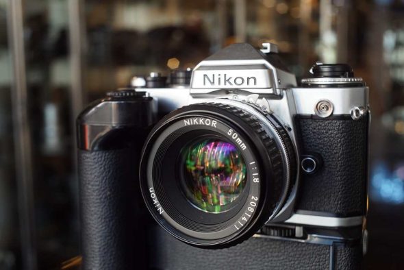 Nikon FE silver + MD-11 drive + Nikkor 50mm f/1.8 AI lens