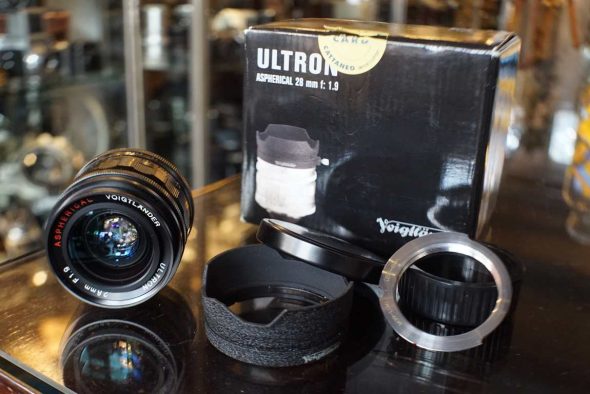 Voigtlander Ultron 28mm F/1.9 ASPH. lens for LTM with Leica M adapter, boxed