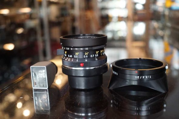 Leica Leitz Super-Angulon 21mm F/3.4 lens for Leica M + 21mm optical viewfinder