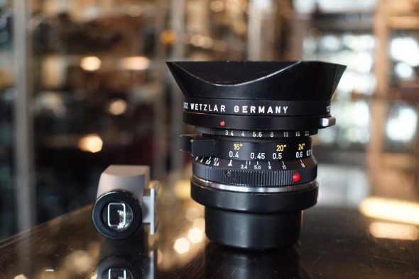 Leica Leitz Super-Angulon 21mm F/3.4 lens for Leica M + 21mm optical viewfinder