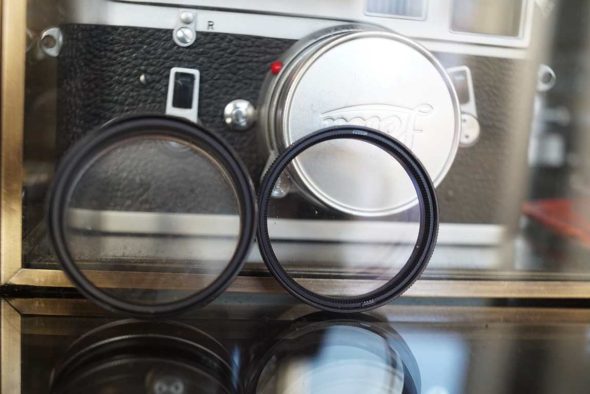 Leica Leitz 13131 UVa E39 filters, 3 pieces, 1 chrome and 2 black ring version