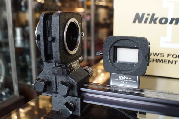 Nikon PB-6 Bellows Focusing Attachment boxed + PS-6 Slide Copying Adapter, boxed