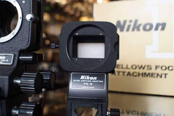 Nikon PB-6 Bellows Focusing Attachment boxed + PS-6 Slide Copying Adapter, boxed