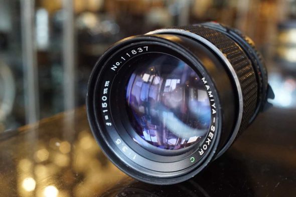 Mamiya Sekor 150mm F/3/5 lens for M645, worn