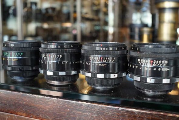Lot of 4x USSR made Helios-44-2 lenses, 58mm F/2 for M42 mount, OUTLET