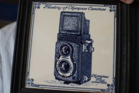 Lot of 4 beautiful Olympus Tiles, Delfsblauw, Olympus collectibles
