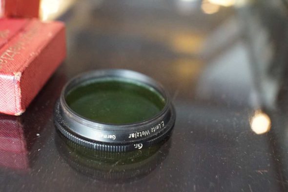 Leica filters for Summitar 50mm lens, black versions, Green and Yellow