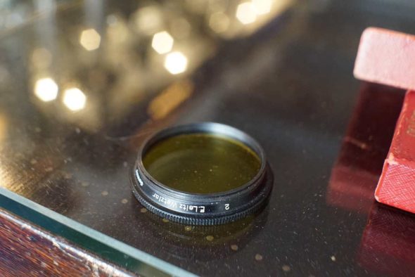 Leica filters for Summitar 50mm lens, black versions, Green and Yellow