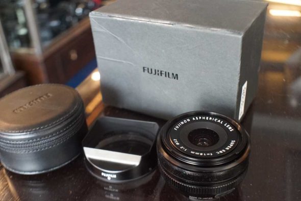 Fujifilm XF 18mm F/2 prime lens, boxed