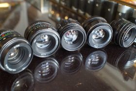 Lot of 5x Helios-44 58mm F/2 lenses for M42 mount, some issues / for repairs, OUTLET