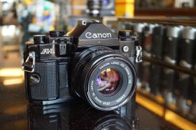 Canon A-1 + nFD 50mm f/1.8 kit, service
