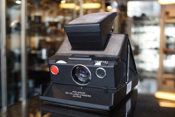 Polaroid SX-70 Alpha, Black with brown leather