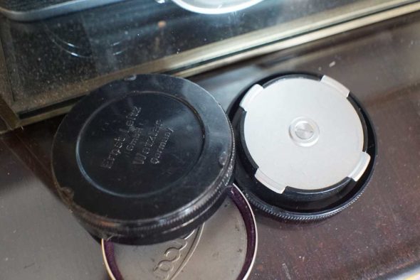 3x Leica M caps: Front lens cap, rear lens and body cap