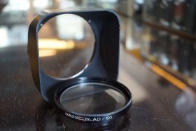 Hasselblad B50 lenshood for 80/2.8 lens + B50 UV filter