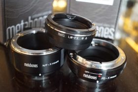 3x Lens adapter for FujiFilm X mount: Canon FD, Nikon F and Leica M