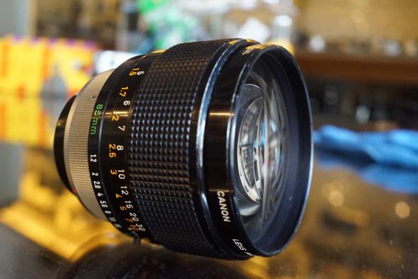 Canon lens FD 85mm F/1.2 S.S.C. Aspherical, cleaned