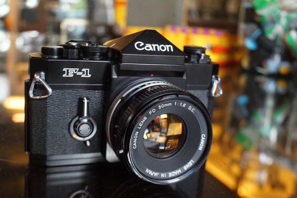 Canon F-1 n+ Canon lens FD 50mm F/1.8, collectors grade