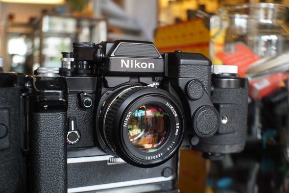 Nikon F2AS black + MF-1 250 shot back + Nikkor 50mm F/1.4 AI lens