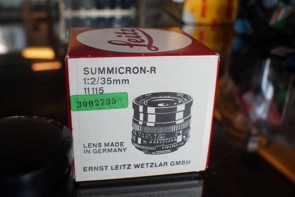 Leica Summicron-R 35mm F/2 BIH, 3-cam, boxed