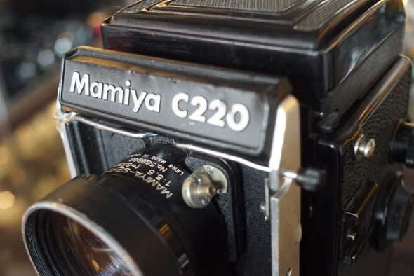 Mamiya C220 Professional F with Sekor 65mm F/3.5 lens blue dot