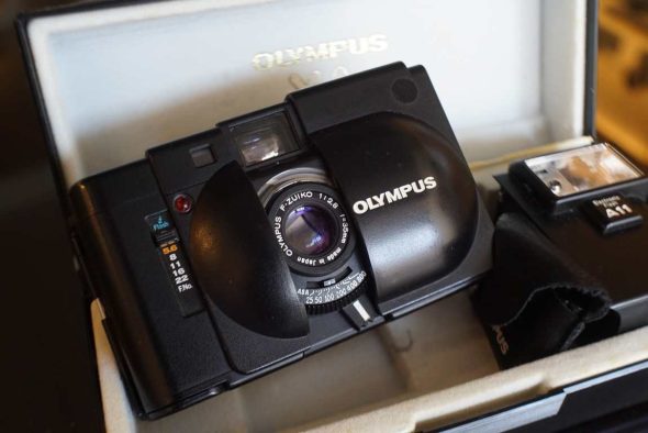 Olympus XA + A11 in clamshell case