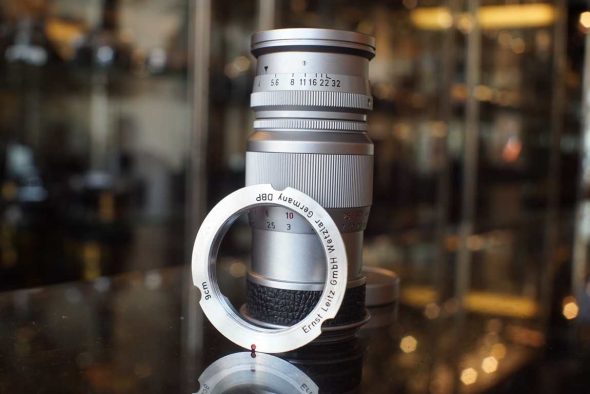 Leica Leitz Elmar 9cm F/4 LTM lens in bubble + M mount adapter