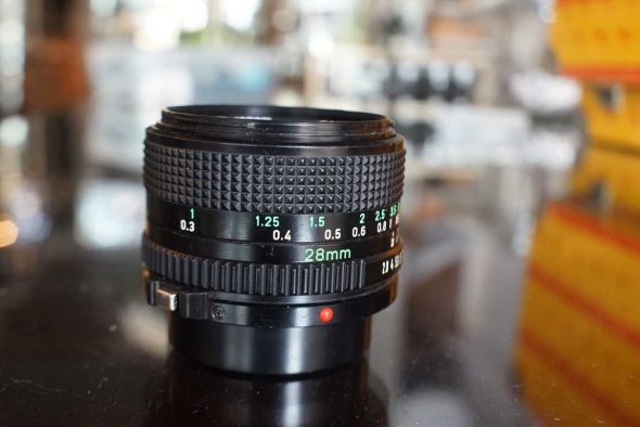 Canon nFD 28mm f/2.8 with hood