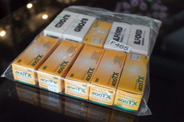 Lot of 10x expired Kodak/Ilford films in 120 format