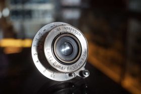 Leica Leitz Elmar 3.5cm F/3.5 lens in Nickel, Snail cam