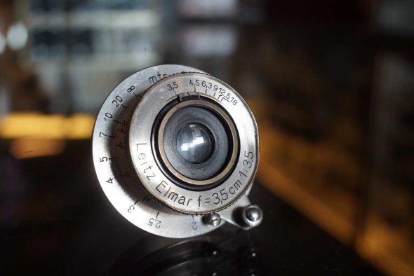 Leica Leitz Elmar 3.5cm F/3.5 lens in Nickel, Snail cam