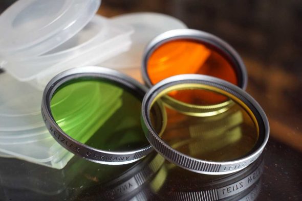 Leica filter lot of 3. Green, Orange, Yellow, In cases. E39