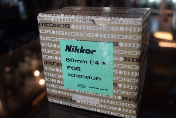 Nikkor 80mm f/4 for Nikonos + viewfinder, boxed