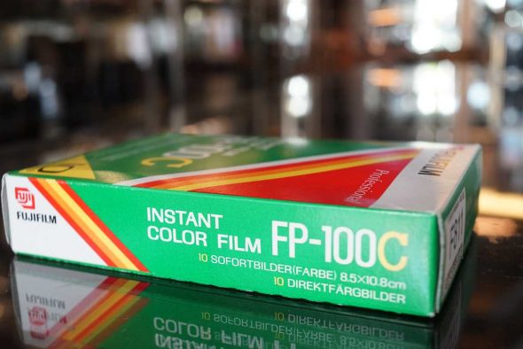 Fujifilm FP-100C instant color film. 10 sheets. sealed box, expired 2002