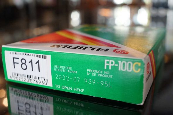 Fujifilm FP-100C instant color film. 10 sheets. sealed box, expired 2002