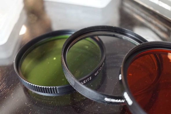 Leica 3x E55 filter lot, UV, green, orange (13391-13373-13312)