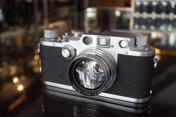 Leica IIIC upgraded to IIIf Stepper, ”N-L” marked, wartime + Summitar 50mm F/2 collapsible lens