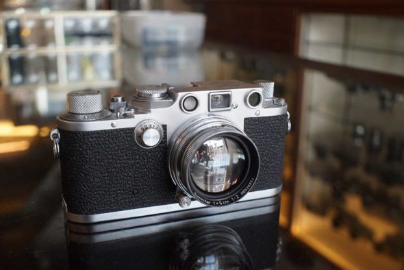 Leica IIIC upgraded to IIIf Stepper, ”N-L” marked, wartime + Summitar 50mm F/2 collapsible lens