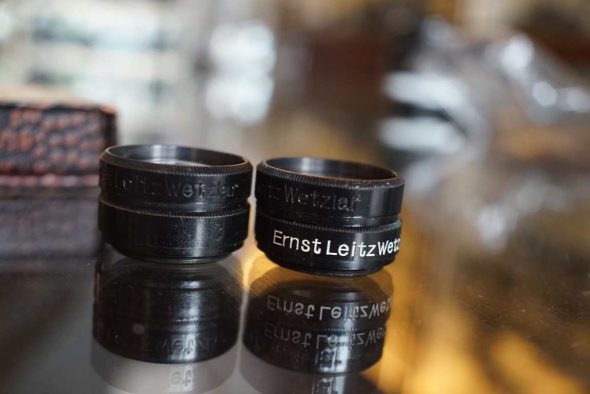 Leica lot of 3x close up filters for Hektor 5cm F/2.5 lens, (HEPRO, HEPIK, HEPET), boxed