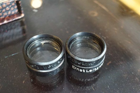 Leica lot of 3x close up filters for Hektor 5cm F/2.5 lens, (HEPRO, HEPIK, HEPET), boxed