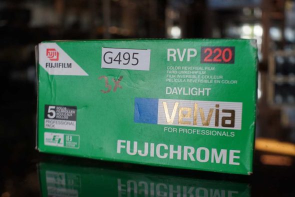 3x FujiFilm FujiChrome Velvia 50 RVP 220 films, expired 2004-08