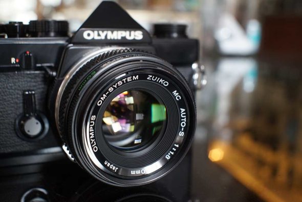 Olympus OM-1 black + OM 50mm F/1.8 lens, CLA’d kit