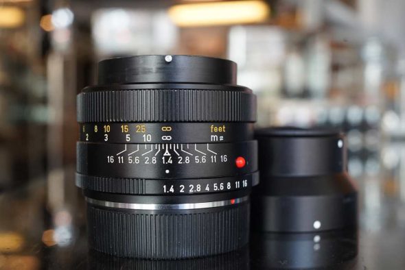 Leica Leitz Summilux-R 50mm F/1.4 3-cam lens + lens hood