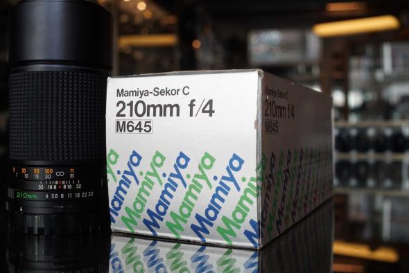 Mamiya 210mm F/4 lens for 645, boxed