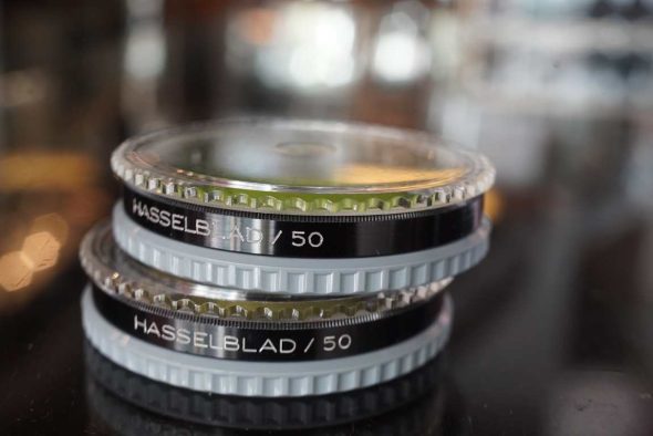 Hasselblad B50 Yellow & UV filters, cased/boxed