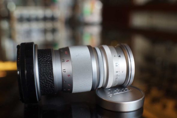 Leica Elmar 90mm F/4 chrome M-mount lens